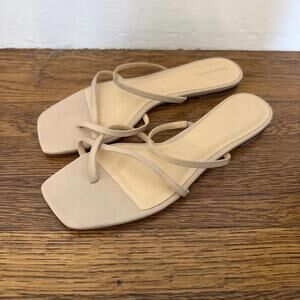 Reformation Mari   Leather  Flat Sandals Size 7
